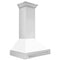 36 In. Stainless Steel Range Hood With White Matte Shell And Stainless Steel Handle