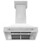 36 In. Stainless Steel Range Hood With White Matte Shell And Stainless Steel Handle