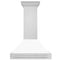 36 In. Stainless Steel Range Hood With White Matte Shell And Stainless Steel Handle