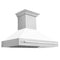 48 In. Stainless Steel Range Hood With White Matte Shell And Stainless Steel Handle