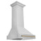 Autograph Edition 30 In. Stainless Steel Range Hood With Stainless Steel Shell And Champagne Bronze Handle