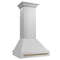 Autograph Edition 30 In. Stainless Steel Range Hood With Stainless Steel Shell And Champagne Bronze Handle