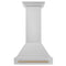 Autograph Edition 30 In. Stainless Steel Range Hood With Stainless Steel Shell And Champagne Bronze Handle