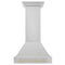 Autograph Edition 30 In. Stainless Steel Range Hood With Stainless Steel Shell And Polished Gold Handle