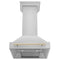 Autograph Edition 30 In. Stainless Steel Range Hood With Stainless Steel Shell And Polished Gold Handle