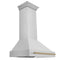 Autograph Edition 36 In. Stainless Steel Range Hood With Stainless Steel Shell And Champagne Bronze Handle