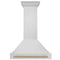 Autograph Edition 36 In. Stainless Steel Range Hood With Stainless Steel Shell And Champagne Bronze Handle
