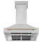 Autograph Edition 36 In. Stainless Steel Range Hood With Stainless Steel Shell And Champagne Bronze Handle
