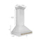 Autograph Edition 36 In. Stainless Steel Range Hood With Stainless Steel Shell And Champagne Bronze Handle