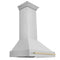 Autograph Edition 36 In. Stainless Steel Range Hood With Stainless Steel Shell And Polished Gold Handle