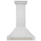 Autograph Edition 36 In. Stainless Steel Range Hood With Stainless Steel Shell And Polished Gold Handle