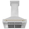 Autograph Edition 36 In. Stainless Steel Range Hood With Stainless Steel Shell And Polished Gold Handle