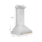 Autograph Edition 36 In. Stainless Steel Range Hood With Stainless Steel Shell And Polished Gold Handle