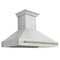 Autograph Edition 48 In. Stainless Steel Range Hood With Stainless Steel Shell And Champagne Bronze Handle