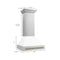 Autograph Edition 30 In. Stainless Steel Range Hood With White Matte Shell And Champagne Bronze Handle