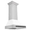 Autograph Edition 30 In. Stainless Steel Range Hood With White Matte Shell And Matte Black Handle