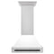 Autograph Edition 30 In. Stainless Steel Range Hood With White Matte Shell And Matte Black Handle