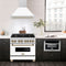 Autograph Edition 36 In. Stainless Steel Range Hood With White Matte Shell And Champagne Bronze Handle