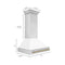 Autograph Edition 36 In. Stainless Steel Range Hood With White Matte Shell And Champagne Bronze Handle