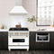 Autograph Edition 36 In. Stainless Steel Range Hood With White Matte Shell And Polished Gold Handle
