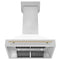 Autograph Edition 36 In. Stainless Steel Range Hood With White Matte Shell And Polished Gold Handle