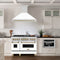 Autograph Edition 48 In. Stainless Steel Range Hood With White Matte Shell And Champagne Bronze Handle