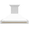 Autograph Edition 48 In. Stainless Steel Range Hood With White Matte Shell And Champagne Bronze Handle