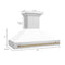 Autograph Edition 48 In. Stainless Steel Range Hood With White Matte Shell And Champagne Bronze Handle