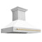 Autograph Edition 48 In. Stainless Steel Range Hood With White Matte Shell And Polished Gold Handle