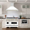 Autograph Edition 48 In. Stainless Steel Range Hood With White Matte Shell And Polished Gold Handle
