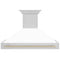 Autograph Edition 48 In. Stainless Steel Range Hood With White Matte Shell And Polished Gold Handle