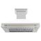 Autograph Edition 48 In. Stainless Steel Range Hood With White Matte Shell And Polished Gold Handle