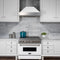 36 In. Ducted Satin Stainless Steel Wall Mount Range Hood With White Matte Shell