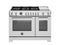 BERTAZZONI PRO486BTFEPXT 48 inch Dual Fuel Range, 6 Brass Burners and Griddle, Electric Self-Clean Oven Stainless Steel