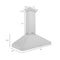 48 In. Ducted Wall Mount Range Hood In Satin Stainless Steel