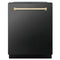 ZLINE KITCHEN AND BATH DWMTZBS24G ZLINE Autograph Edition 24" 3rd Rack Top Touch Control Tall Tub Dishwasher in Black Stainless Steel with Accent Handle, 45dBa (DWMTZ-BS-24) [Color: Gold]