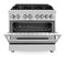 ZLINE 36 in. Professional Dual Fuel Range with Blue Gloss Door RABG36