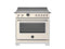 BERTAZZONI HER365ICFEPAVT 36 inch Induction Range, 5 Heating Zones and Cast Iron Griddle, Electric Self-Clean Oven Avorio