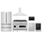 ZLINE KITCHEN AND BATH 6KPRRARH48MWDWVRBV ZLINE Kitchen Package with Refrigeration, 48" Stainless Steel Dual Fuel Range, 36" Range Hood, Microwave Drawer, 24" Tall Tub Dishwasher and Beverage Fridge (6KPR-RARH48-MWDWV-RBV)