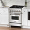 ZLINE 24" 2.8 cu. ft. Dual Fuel Range with Gas Stove and Electric Oven in Stainless Steel and Blue Gloss Door (RA-BG-24)