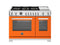 BERTAZZONI PRO486BTFEPART 48 inch Dual Fuel Range, 6 Brass Burners and Griddle, Electric Self-Clean Oven Arancio