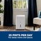 25 Pint Portable Dehumidifier with Smart Dry for Damp Spaces
