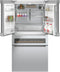 800 Series French Door Bottom Mount Refrigerator, Glass door 36''