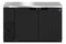 Refrigerator, Two Section, Black Vinyl Back Bar Back Bar, Solid Doors