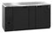 Refrigerator, Two Section, Black Vinyl Back Bar Back Bar, Solid Doors