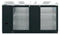 Refrigerator, Two Section, Black Vinyl Back Bar Back Bar, Glass Doors