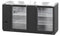Refrigerator, Two Section, Black Vinyl Back Bar Back Bar, Glass Doors