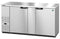 Refrigerator, Three Section, Stainless Steel Back Bar Back Bar, Glass Doors