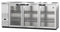 Refrigerator, Three Section, Stainless Steel Back Bar Back Bar, Glass Doors