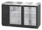Refrigerator, Three Section, Stainless Steel Back Bar Back Bar, Glass Doors